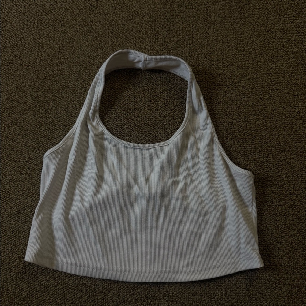 SHEIN Cream Ribbed Knit Top